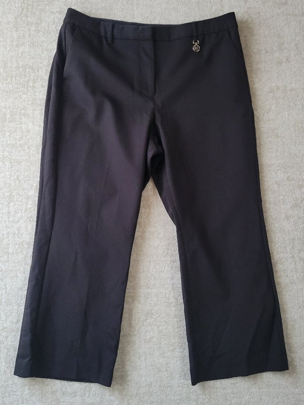Karl Lagerfeld Paris Cropped Ankle Pant 14 Womens Black Mid Rise Zip Officewear